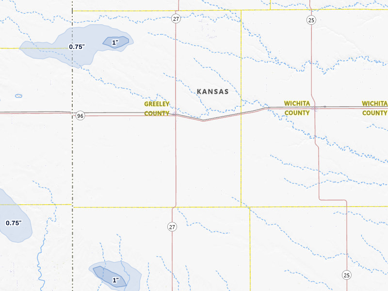 NEXRAD radar-signature map of the hail storm over Tribune, KS on Jul 10, 2026
