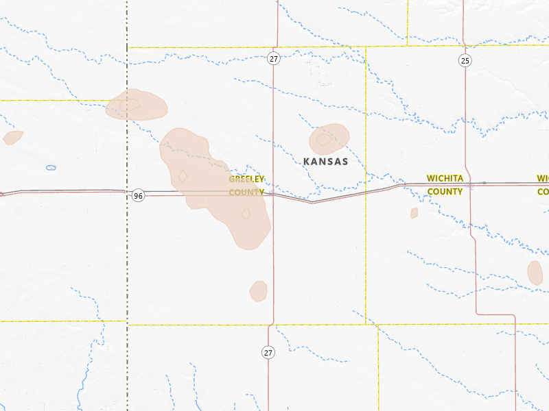 Radar-estimated hail-size map of the storm over Tribune, KS