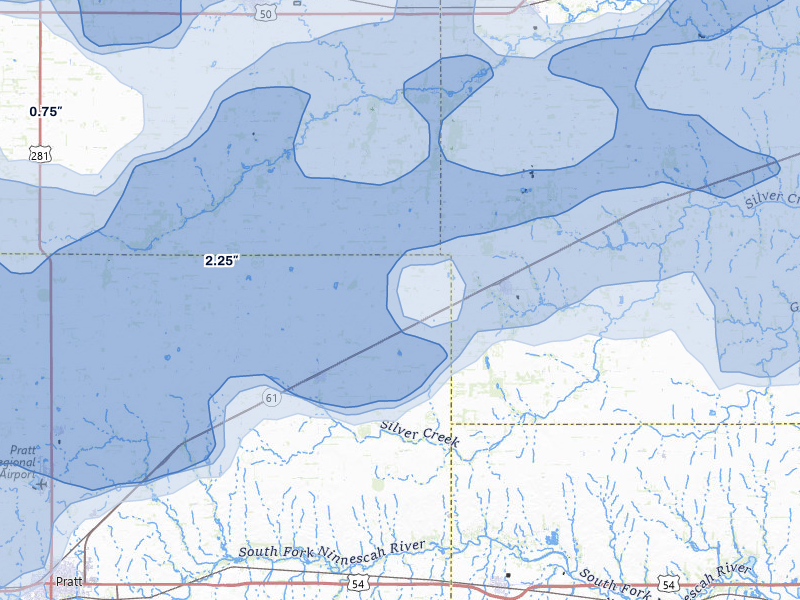 NEXRAD radar-signature map of the hail storm over Turon, KS on May 18, 2026