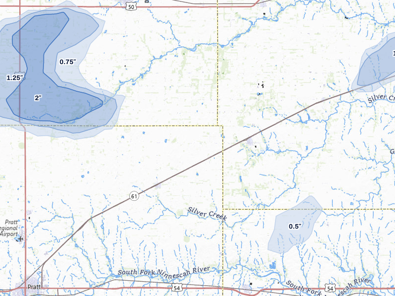 NEXRAD radar-signature map of the hail storm over Turon, KS on May 29, 2026