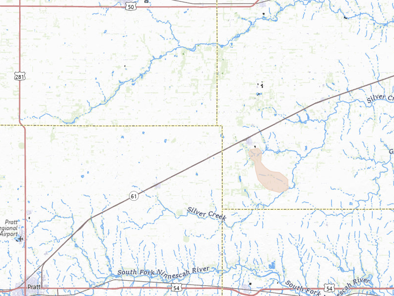 Radar-estimated hail-size map of the storm over Turon, KS on Jul 10, 2026