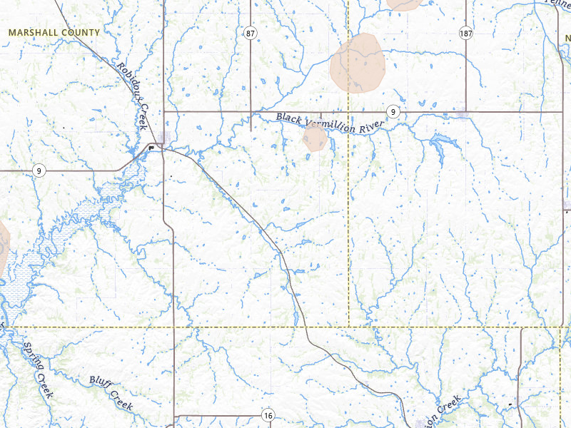Radar-estimated hail-size map of the storm over Vermillion, KS on Mar 5, 2026