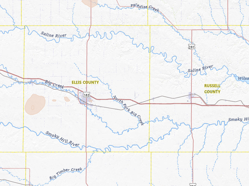 Radar-estimated hail-size map of the storm over Victoria, KS on Jul 9, 2026