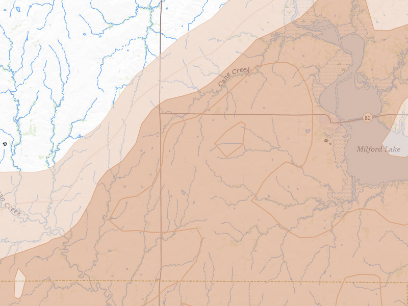 Radar-estimated hail-size map of the storm over Wakefield, KS on May 18, 2026