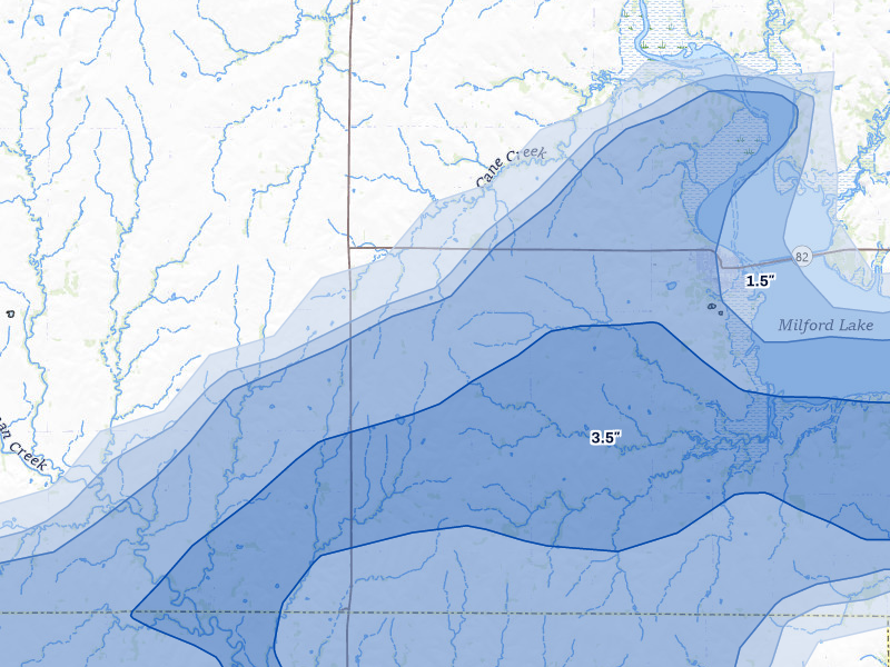 NEXRAD radar-signature map of the hail storm over Wakefield, KS on May 18, 2026