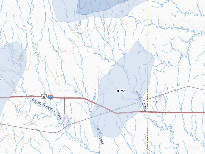 NEXRAD radar-signature map of the hail storm over Walker, KS on May 29, 2026