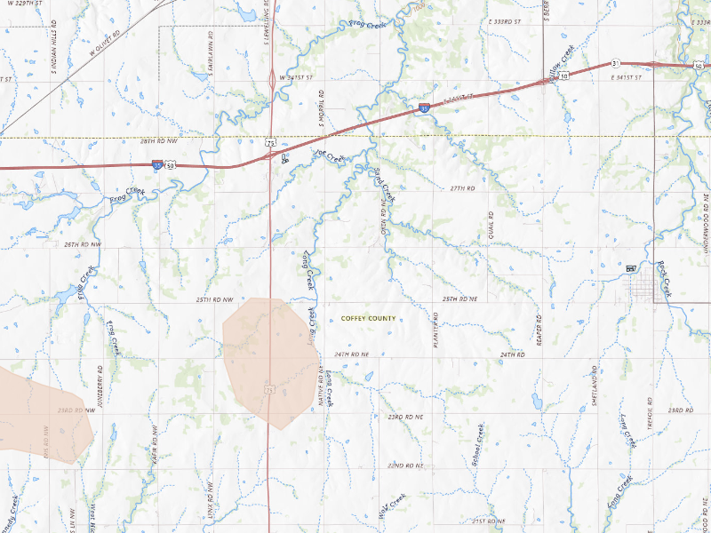 Radar-estimated hail-size map of the storm over Waverly, KS