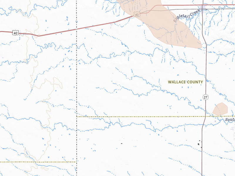 Radar-estimated hail-size map of the storm over Weskan, KS on Jun 22, 2026