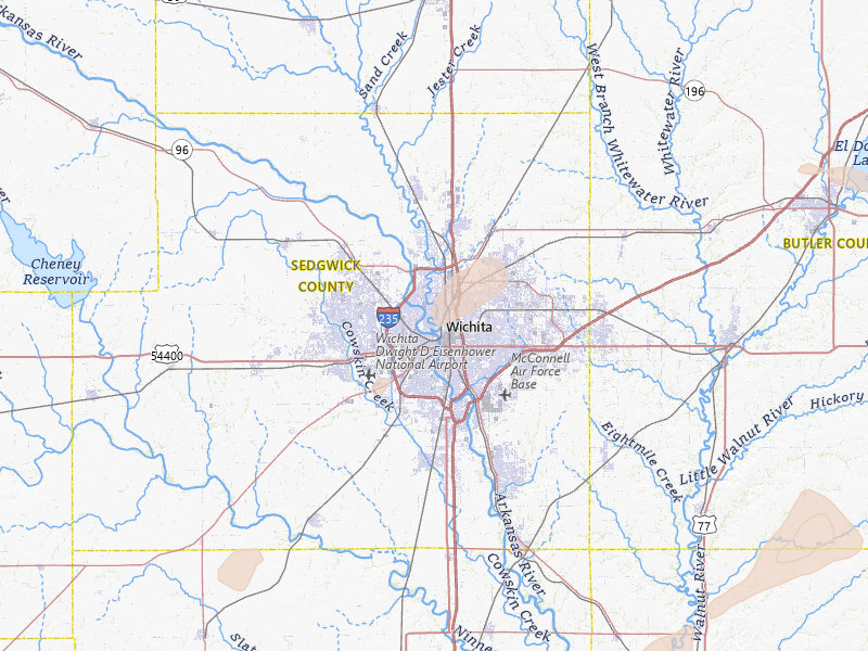 Radar-estimated hail-size map of the storm over Wichita, KS on Jun 17, 2026