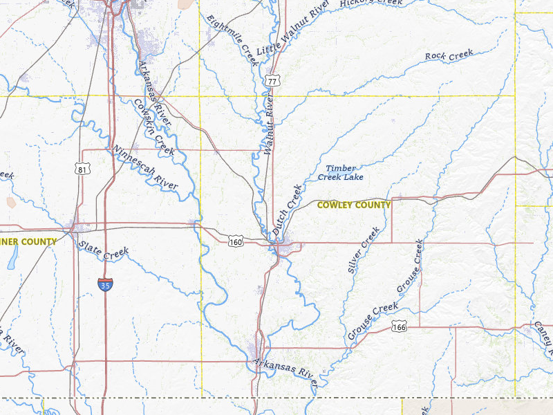 Radar-estimated hail-size map of the storm over Winfield, KS on Mar 3, 2026