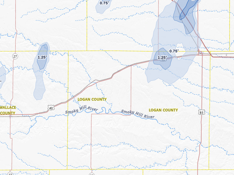 NEXRAD radar-signature map of the hail storm over Winona, KS on May 29, 2026