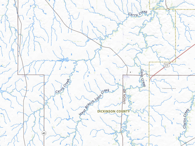 Radar-estimated hail-size map of the storm over Woodbine, KS on Mar 6, 2026