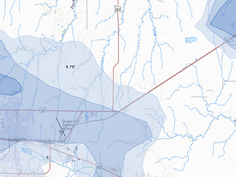 NEXRAD radar-signature map of the hail storm over Wright, KS on Jun 1, 2026