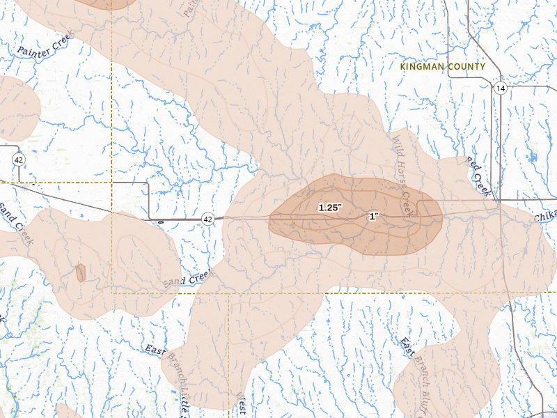 Radar-estimated hail-size map of the storm over Zenda, KS