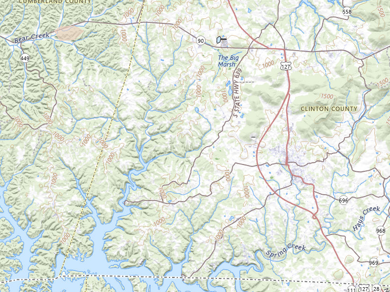 Radar-estimated hail-size map of the storm over Albany, KY on May 20, 2026