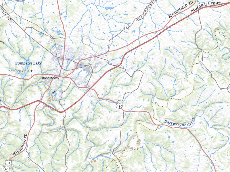 Radar-estimated hail-size map of the storm over Bardstown, KY on May 19, 2026
