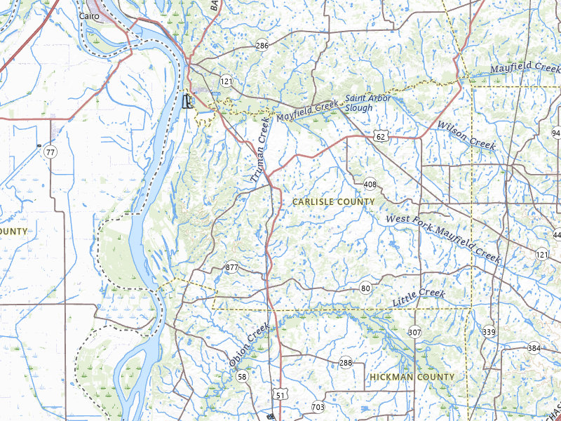 Radar-estimated hail-size map of the storm over Bardwell, KY on Apr 27, 2026