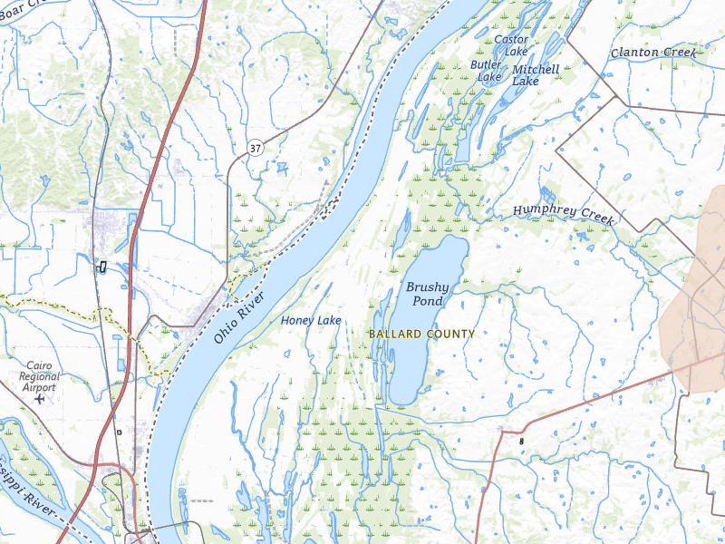 Radar-estimated hail-size map of the storm over Barlow, KY on Jul 4, 2026