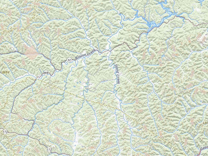 Radar-estimated hail-size map of the storm over Blaine, KY on Jul 28, 2026