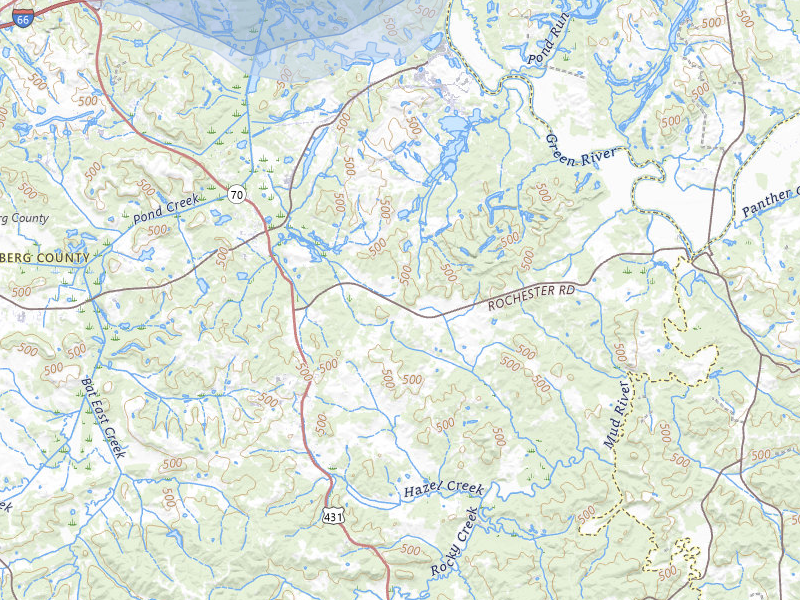NEXRAD radar-signature map of the hail over Browder, KY