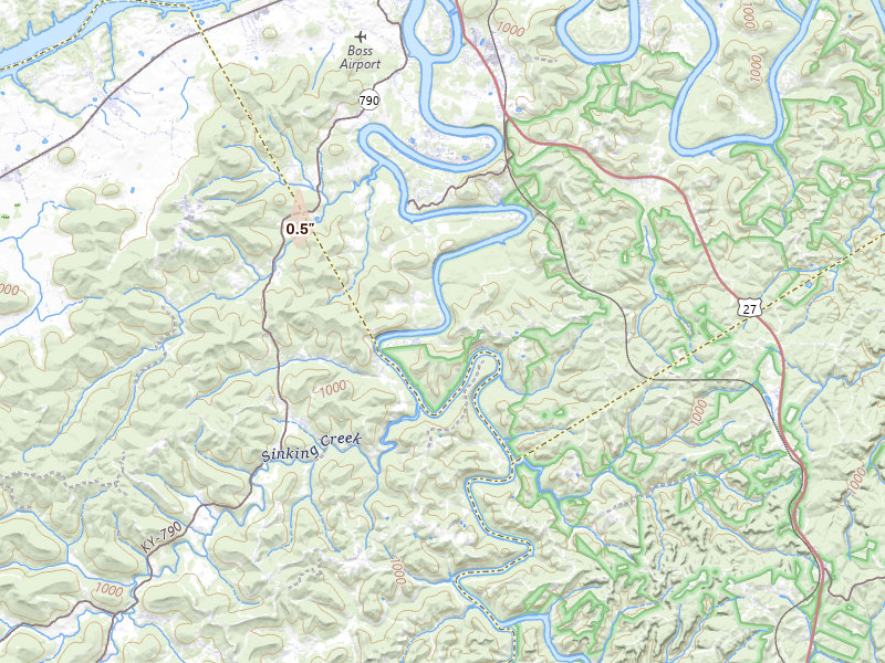 Radar-estimated hail-size map of the storm over Burnside, KY