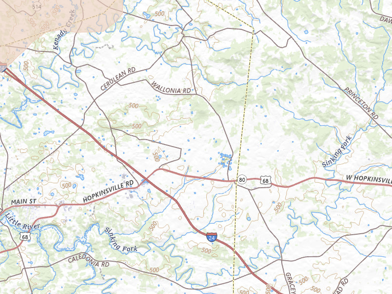 Radar-estimated hail-size map of the storm over Cadiz, KY on Jul 9, 2026