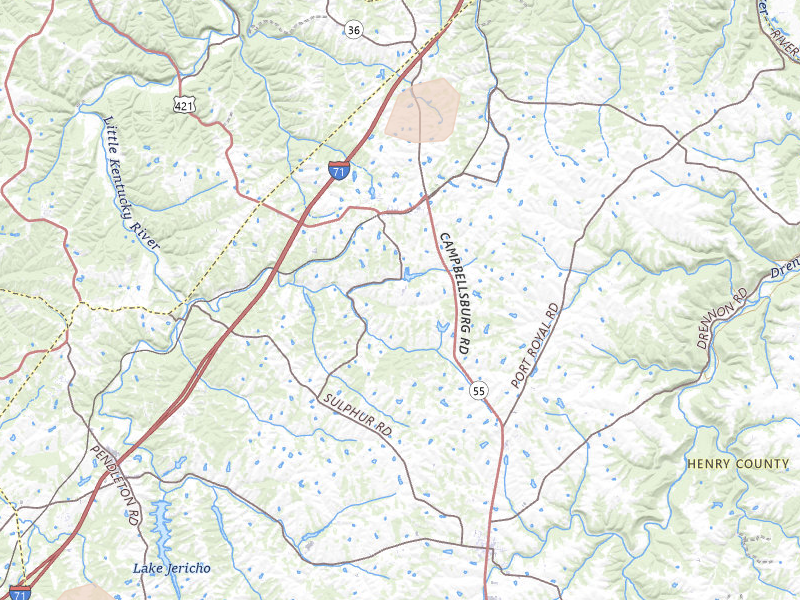 Radar-estimated hail-size map of the storm over Campbellsburg, KY on May 19, 2026