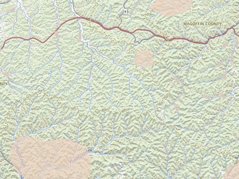 Radar-estimated hail-size map of the storm over Campton, KY on Aug 11, 2026