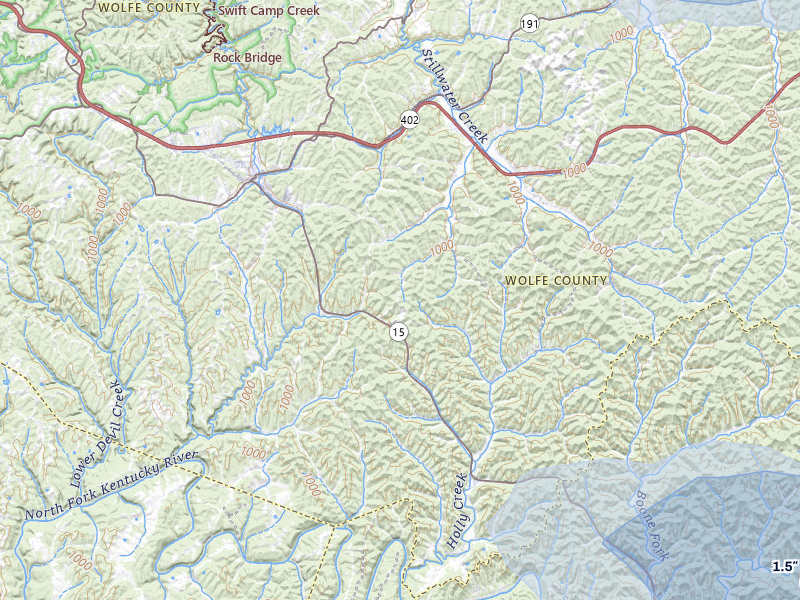 NEXRAD radar-signature map of the hail storm over Campton, KY on Aug 11, 2026