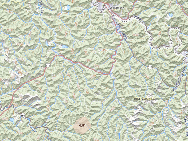 Radar-estimated hail-size map of the storm over Canada, KY on Jul 4, 2026