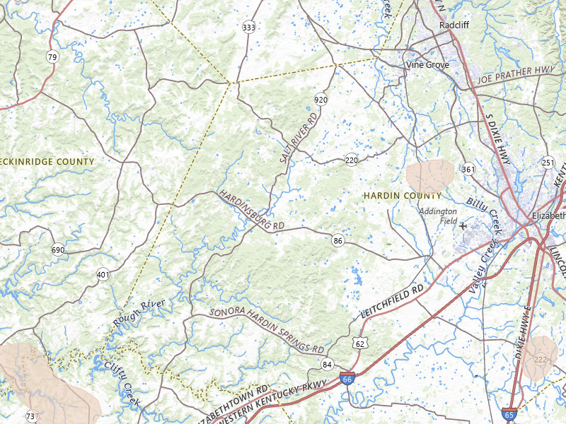 Radar-estimated hail-size map of the storm over Cecilia, KY on Jul 21, 2026