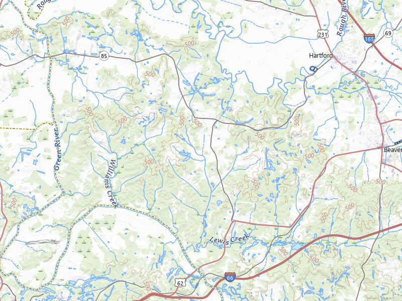 NEXRAD radar-signature map of the hail storm over Centertown, KY on Apr 27, 2026