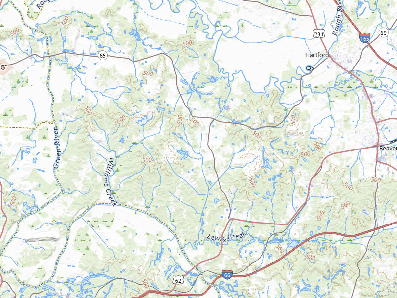 Radar-estimated hail-size map of the storm over Centertown, KY on Jul 4, 2026