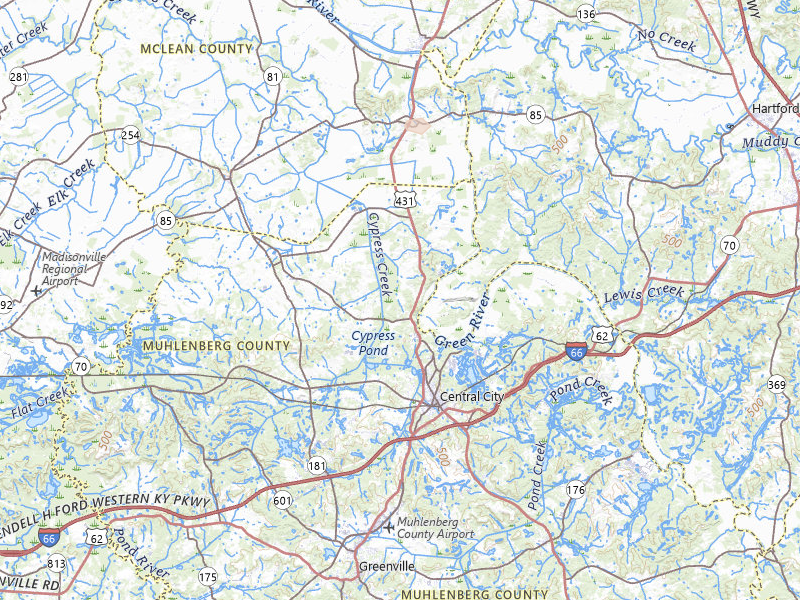 Radar-estimated hail-size map of the storm over Central City, KY on Jul 4, 2026