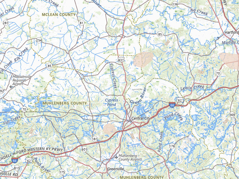 Radar-estimated hail-size map of the storm over Central City, KY on Jul 9, 2026