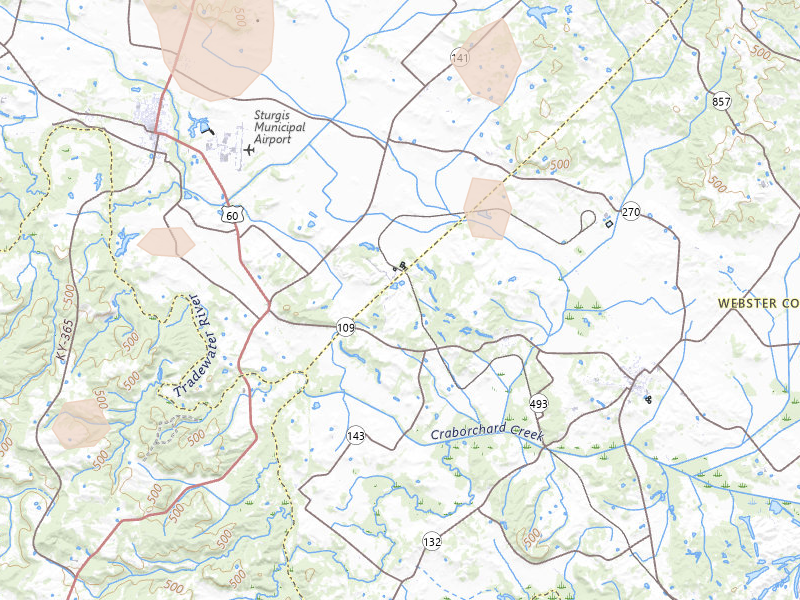 Radar-estimated hail-size map of the storm over Clay, KY on Jul 4, 2026