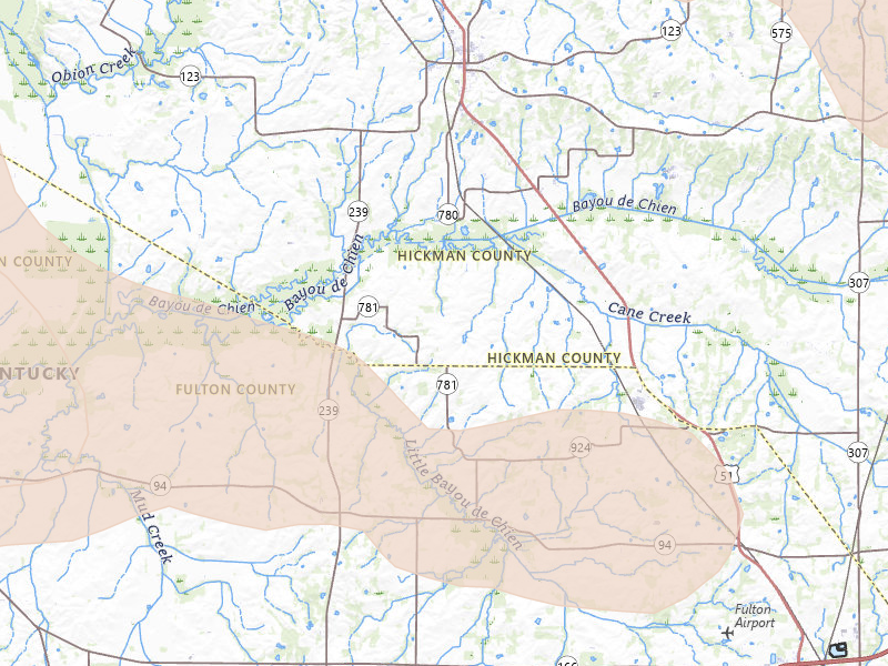 Radar-estimated hail-size map of the storm over Clinton, KY on Jul 9, 2026