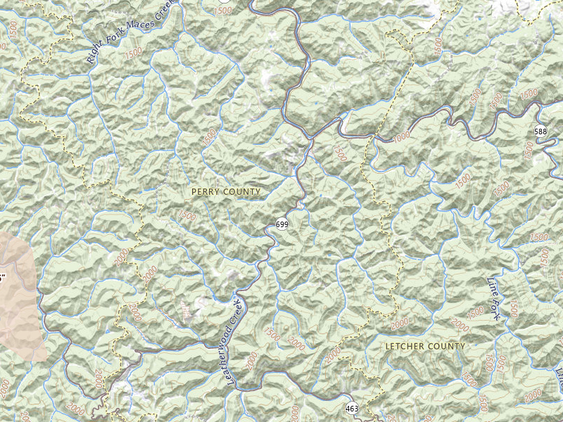 Radar-estimated hail-size map of the storm over Cornettsville, KY on Jul 28, 2026