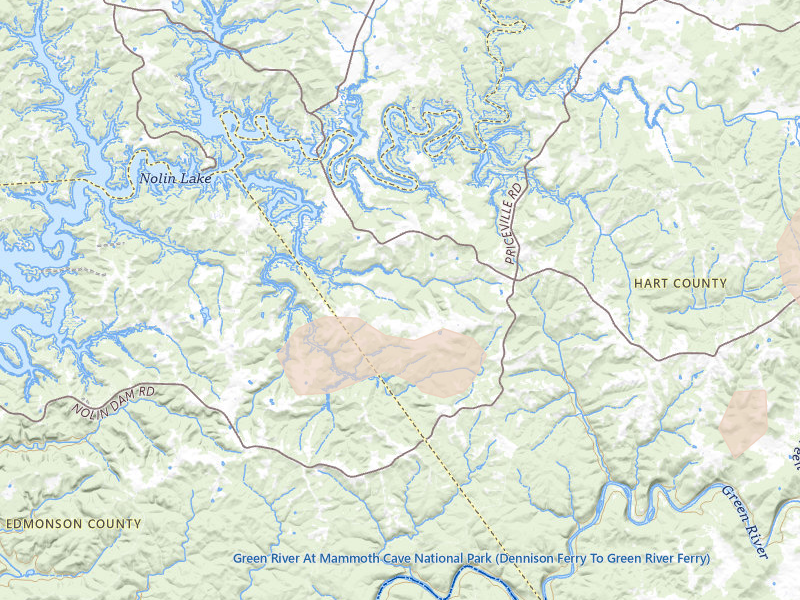 Radar-estimated hail-size map of the storm over Cub Run, KY on Aug 12, 2026