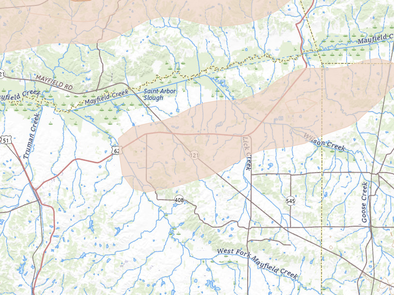 Radar-estimated hail-size map of the storm over Cunningham, KY