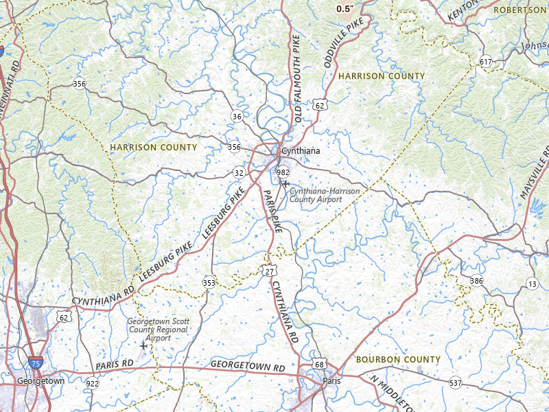 Radar-estimated hail-size map of the storm over Cynthiana, KY on May 19, 2026