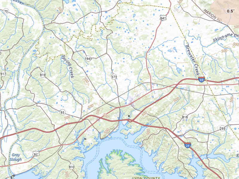 Radar-estimated hail-size map of the storm over Eddyville, KY on Jul 5, 2026