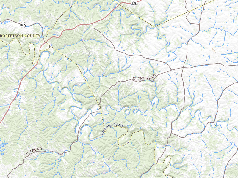 Radar-estimated hail-size map of the storm over Ewing, KY on May 16, 2026
