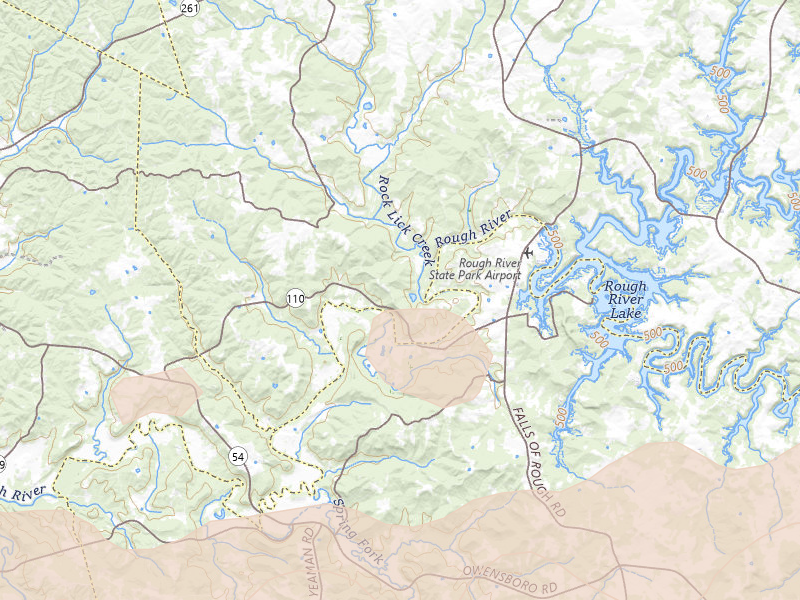 Radar-estimated hail-size map of the storm over Falls Of Rough, KY on Apr 27, 2026