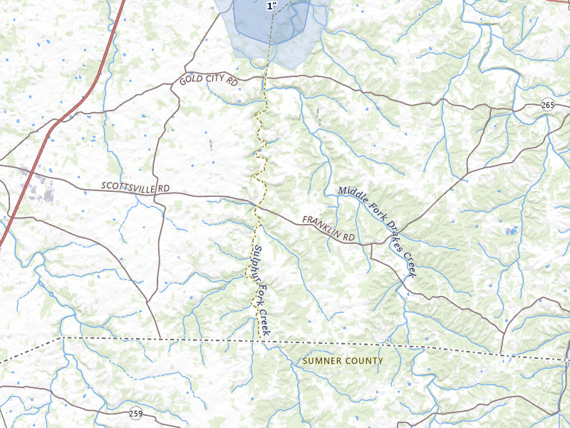 NEXRAD radar-signature map of the hail storm over Franklin, KY on Jul 10, 2026