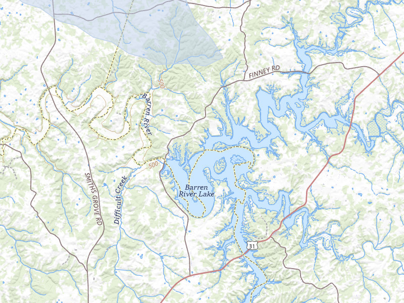 NEXRAD radar-signature map of the hail over Glasgow, KY