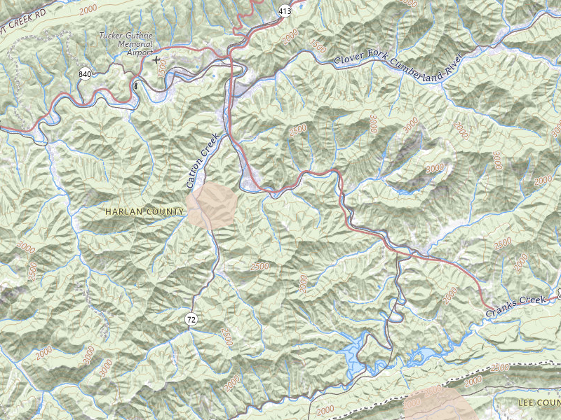Radar-estimated hail-size map of the storm over Grays Knob, KY on Jul 4, 2026