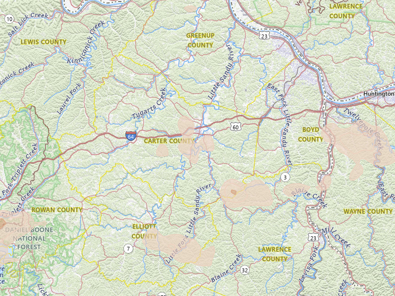Radar-estimated hail-size map of the storm over Grayson, KY on Aug 11, 2026