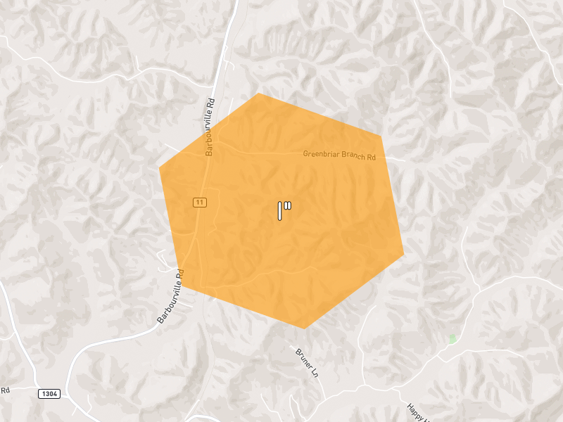Hail map of Green Road, KY on Jul 21, 2026, hail up to 1"