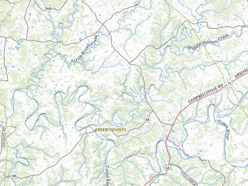 Radar-estimated hail-size map of the storm over Greensburg, KY on Jul 17, 2026